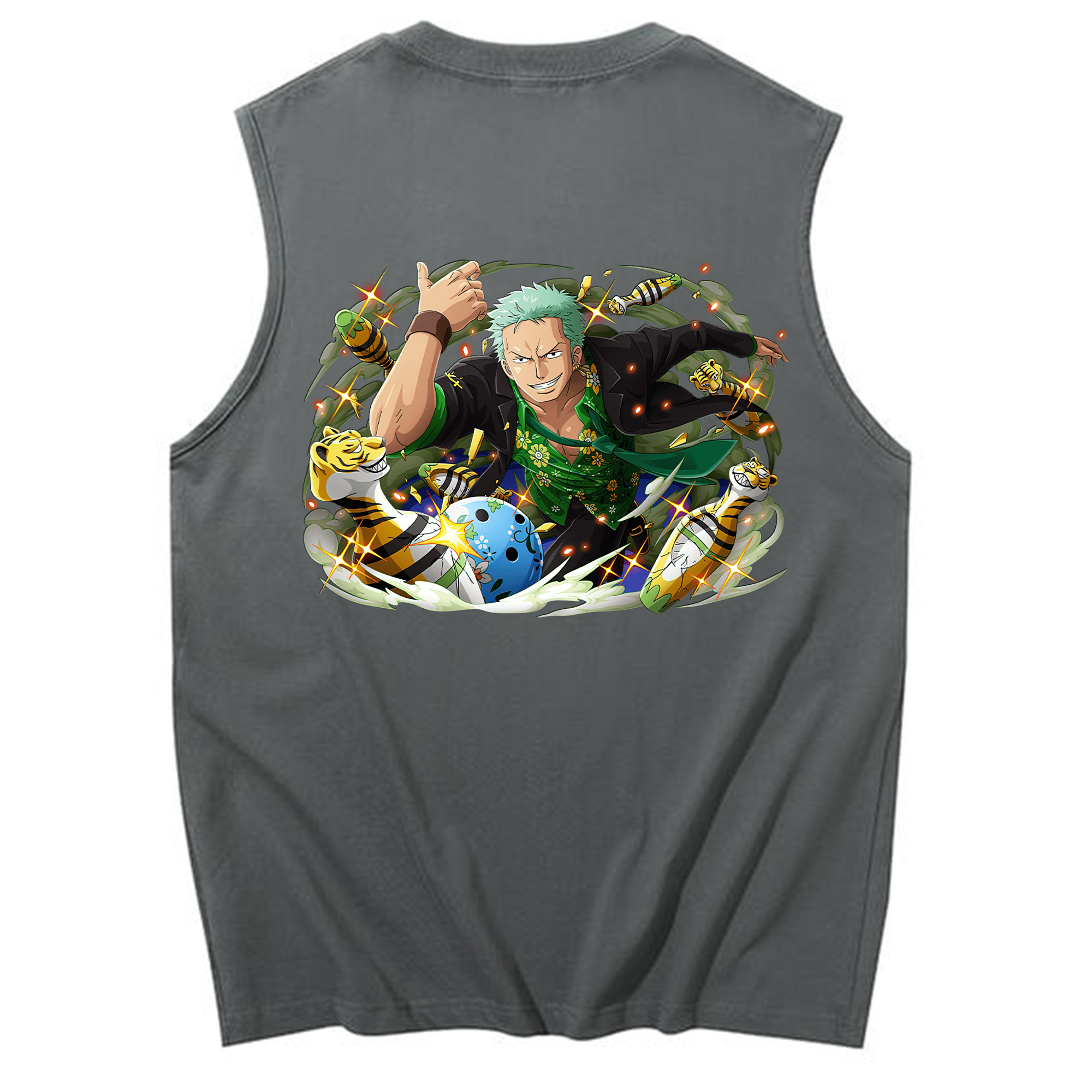 ワンピース ロロノア・ゾロ ONE PIECE Roronoa Zoro コットン100％タンクトップ（背面プリント）